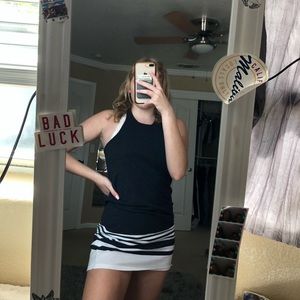 Old navy dress with strips at bottom